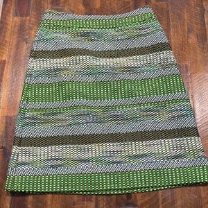 Anthropologie Leifsdottir tweed greens woven skirt S
